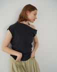 Asymmetry check blouse