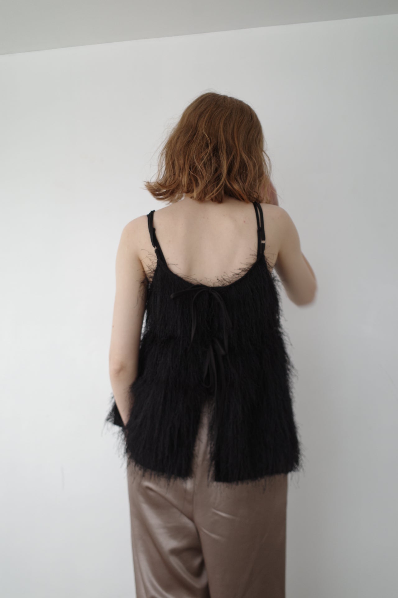 Front ribbon shaggy top