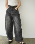 Curve balloon denim pants