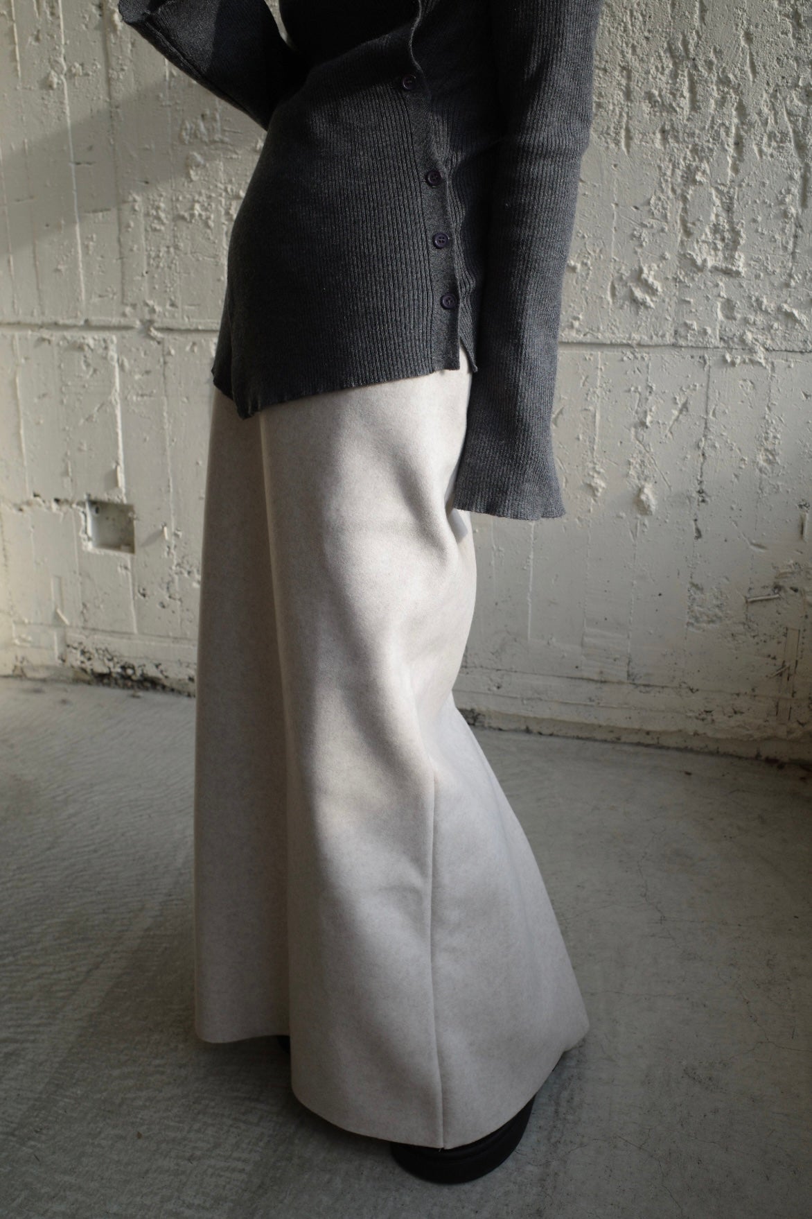 Wool soft long skirt