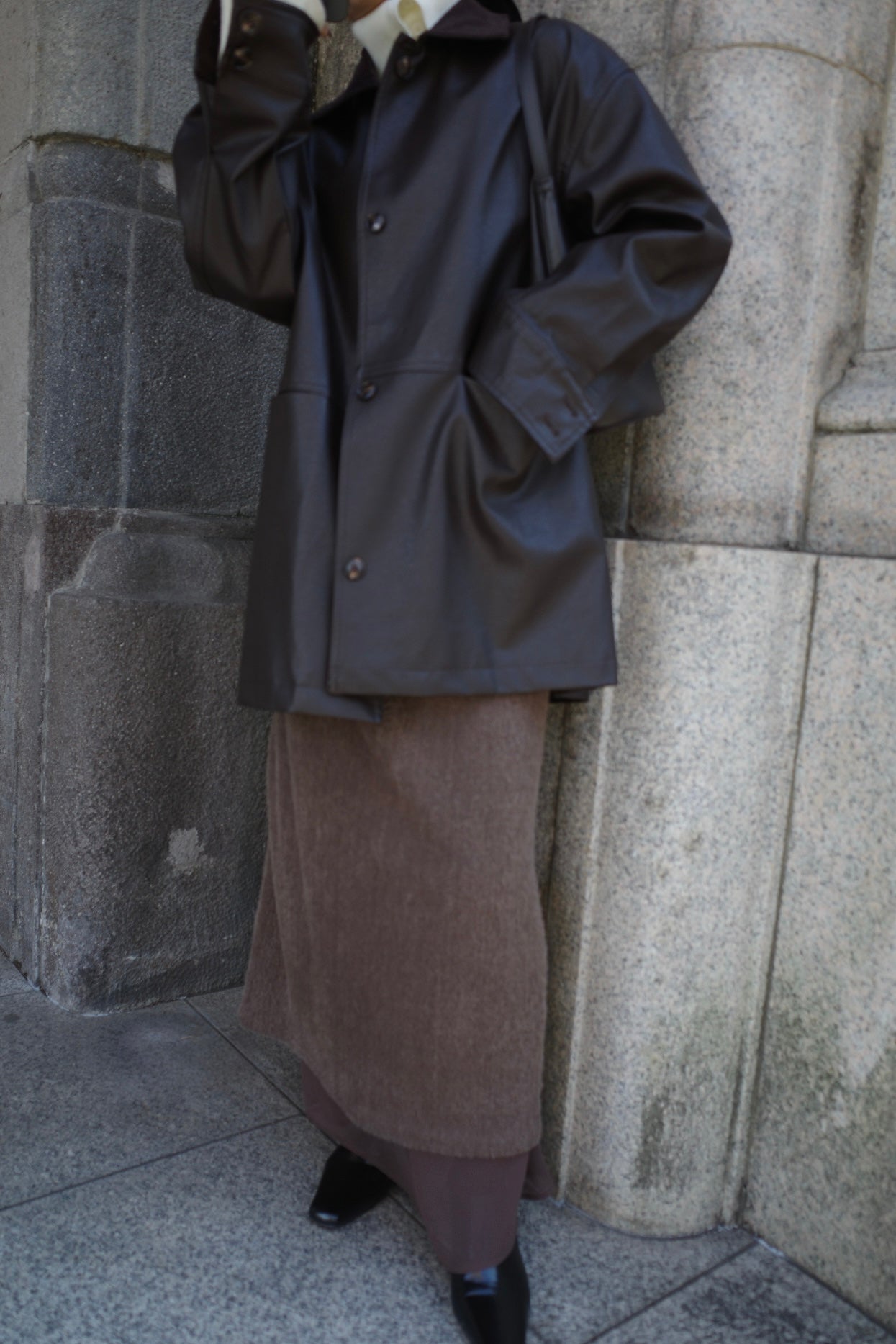 Alpaca layered skirt