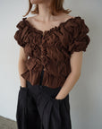 Shirring  puff volume tops