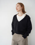【予約販売】-10月下旬発送-Deep Vneck layered knit SET