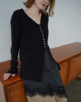 【再入荷】Vneck button lib cardigan