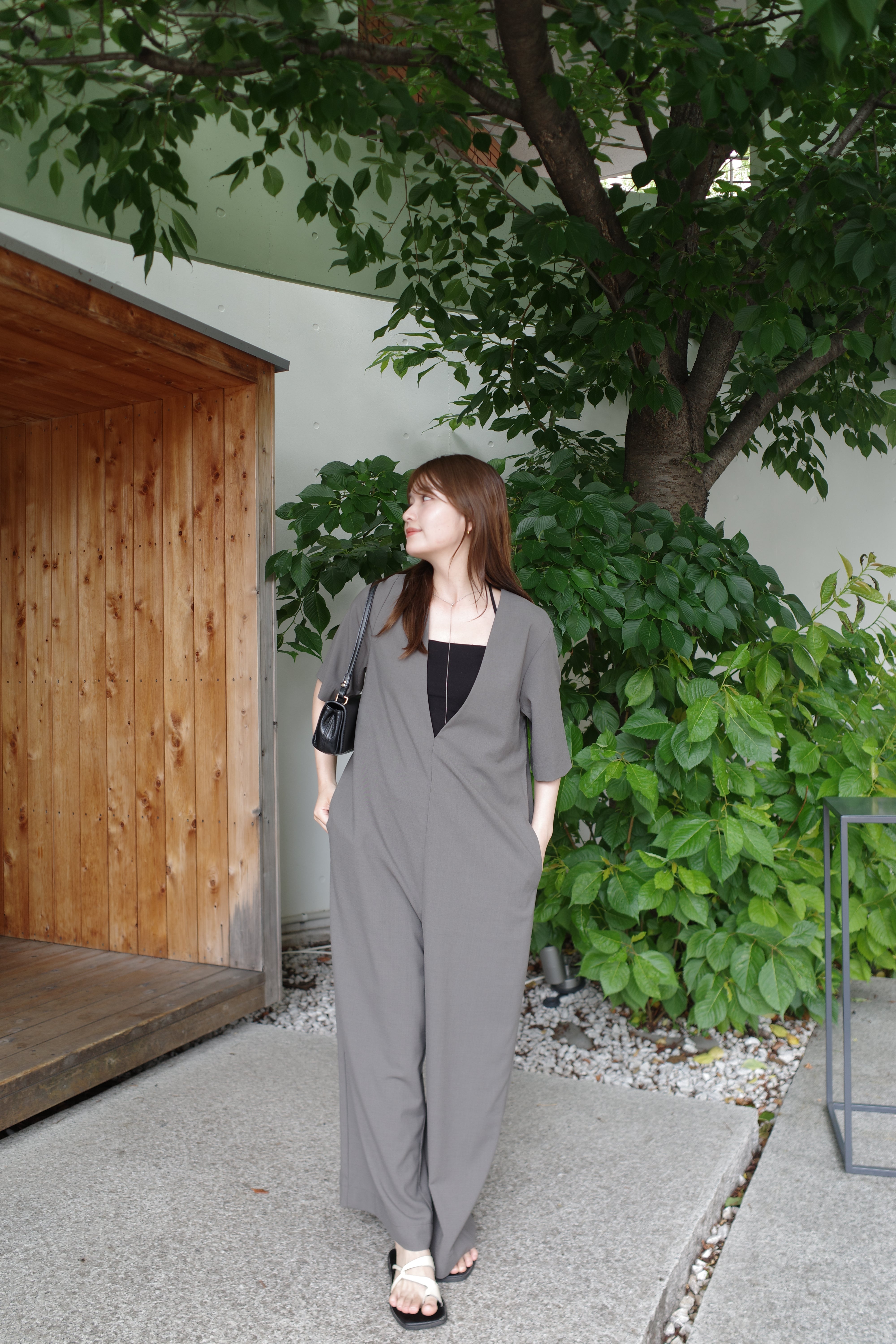V neck jump suit