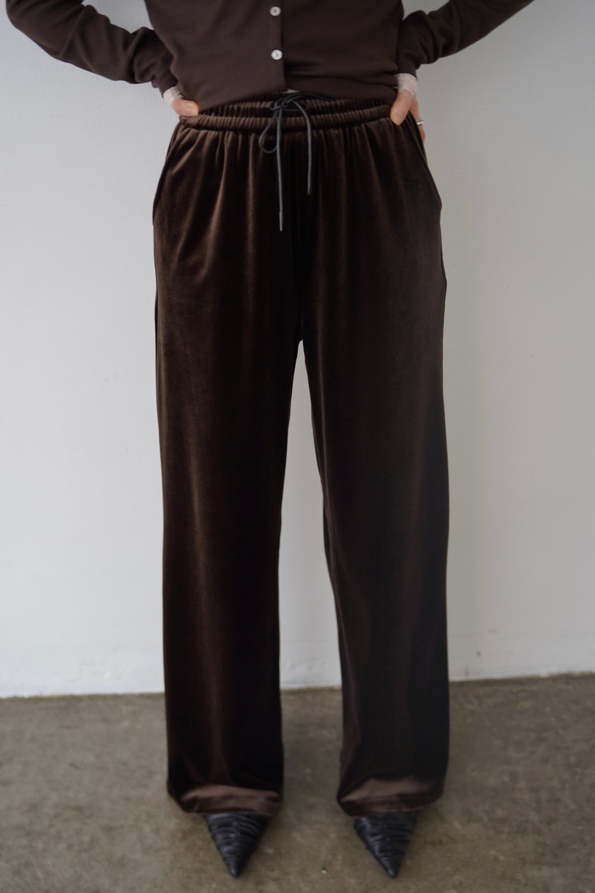 Velour Wide Leg Pants