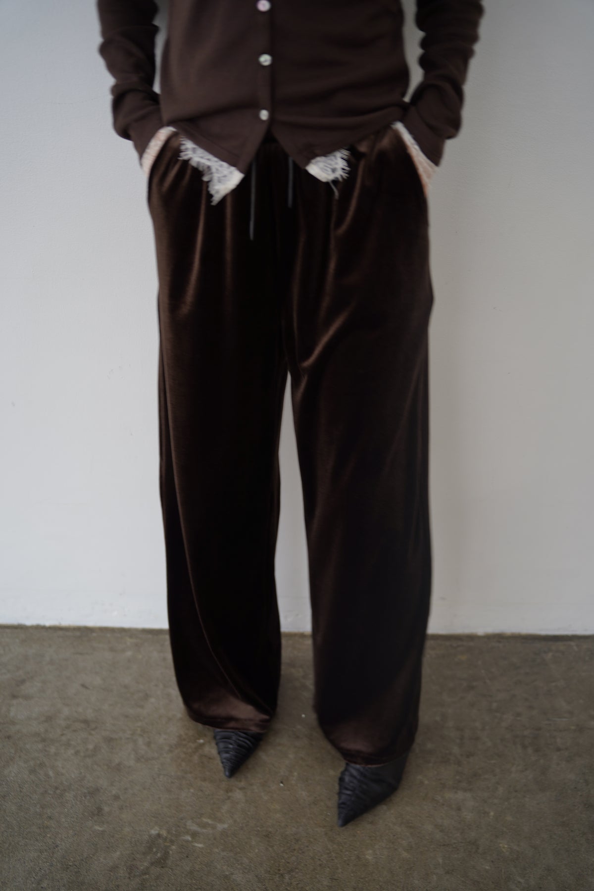 Velour Wide Leg Pants