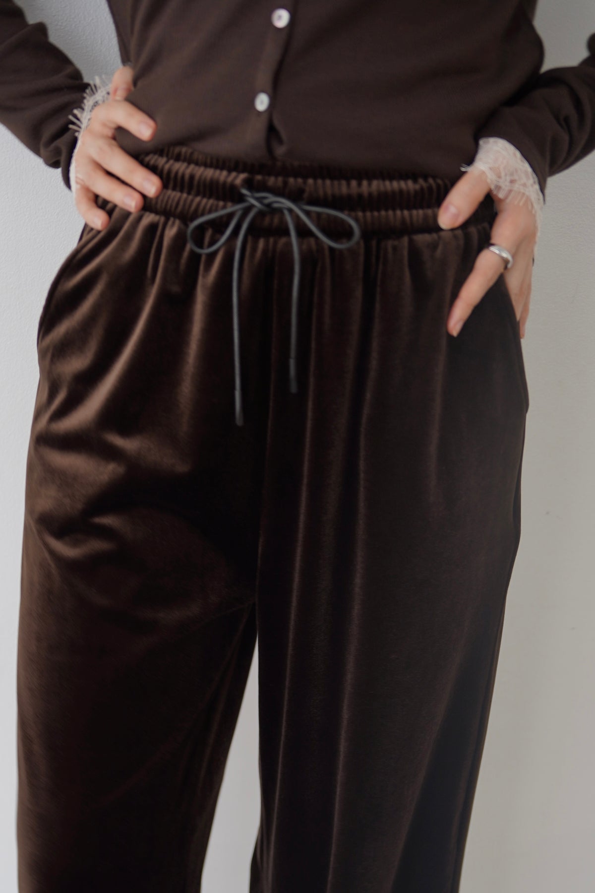 Velour Wide Leg Pants