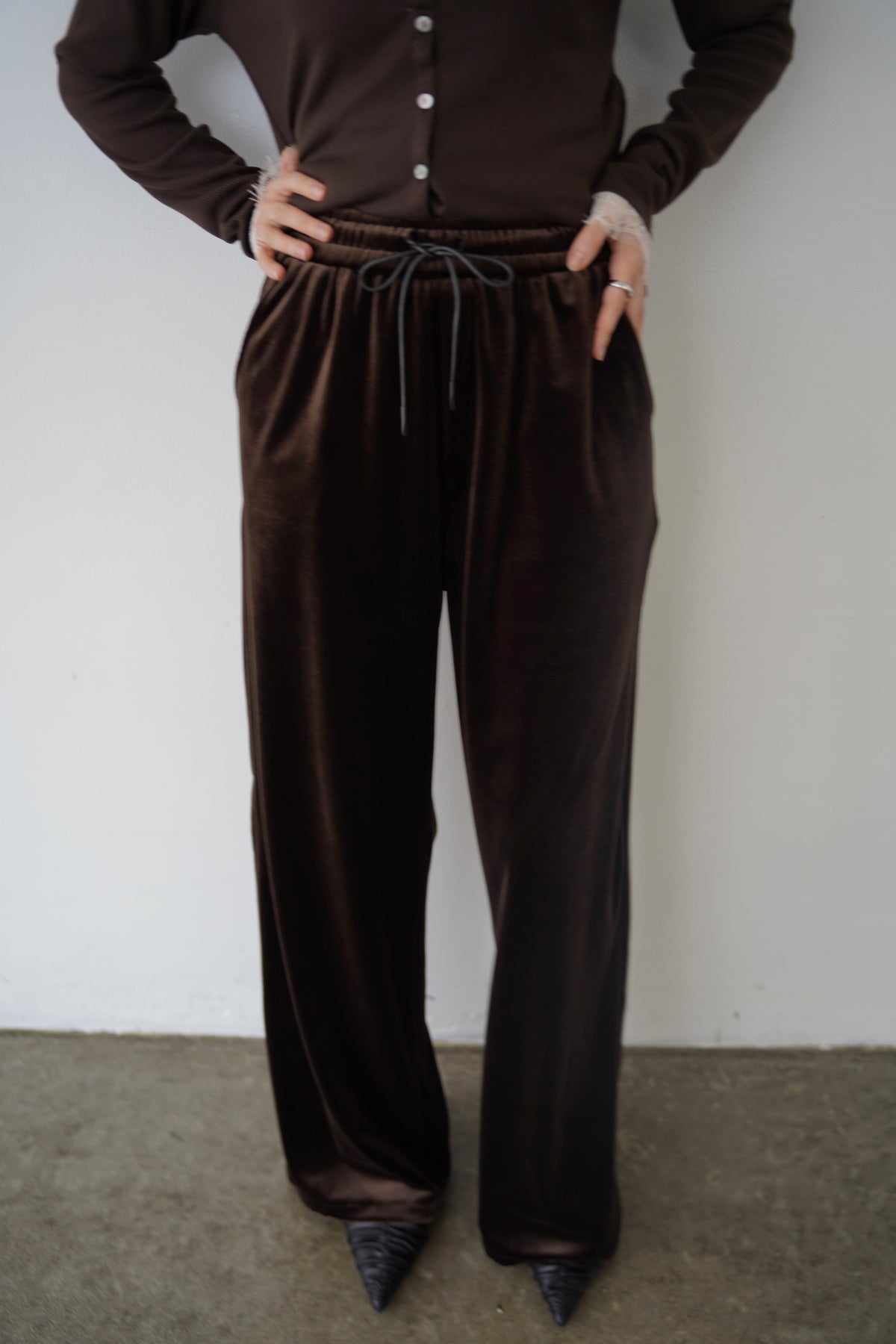 Velour Wide Leg Pants