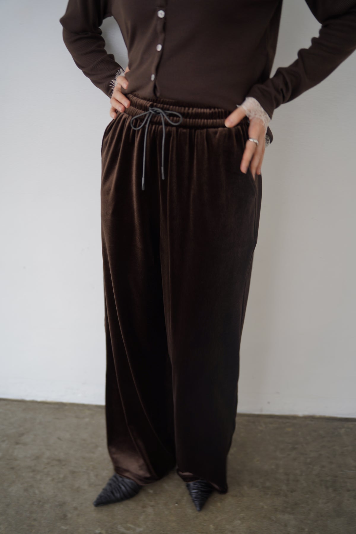 Velour Wide Leg Pants