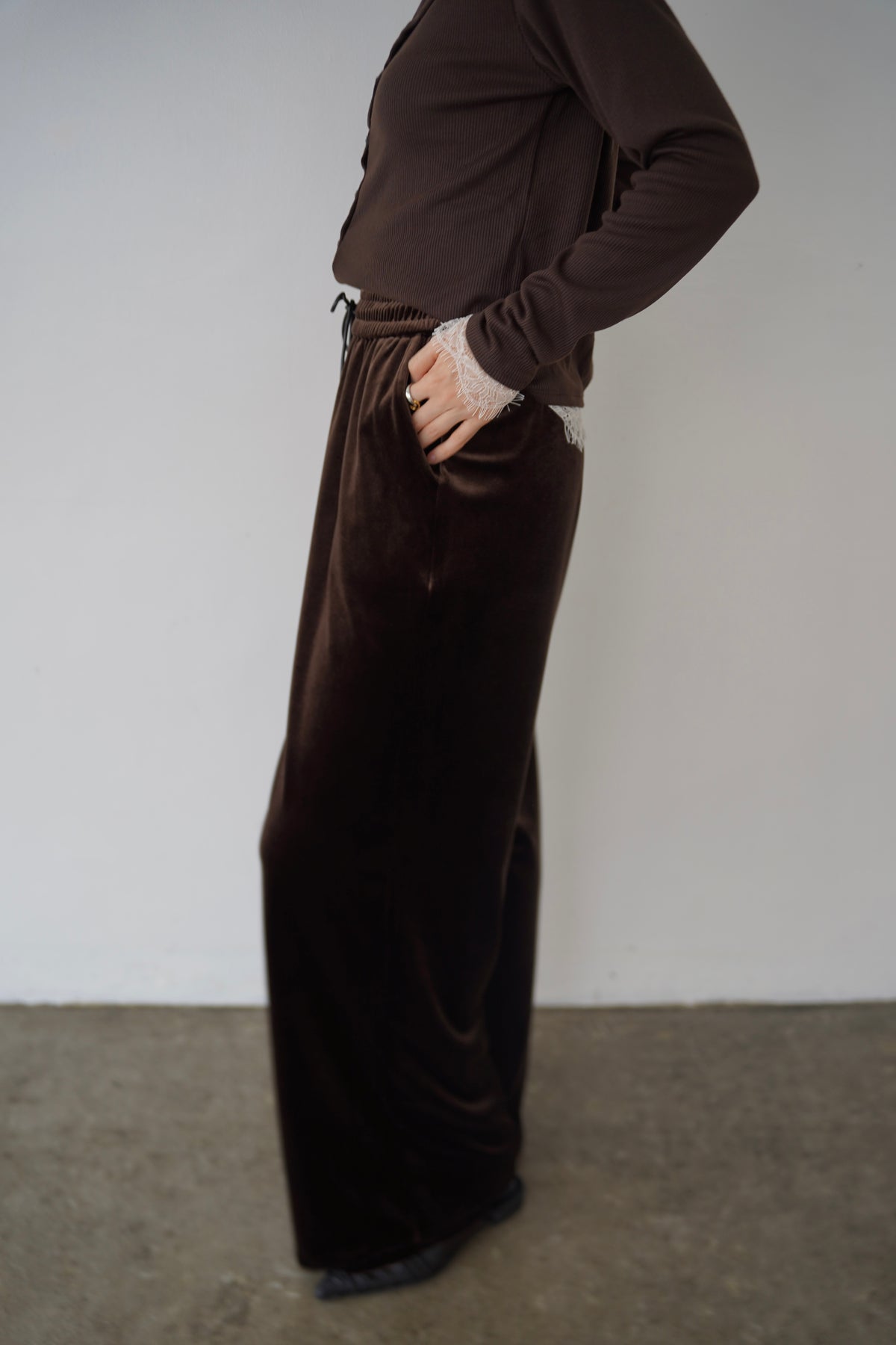 Velour Wide Leg Pants